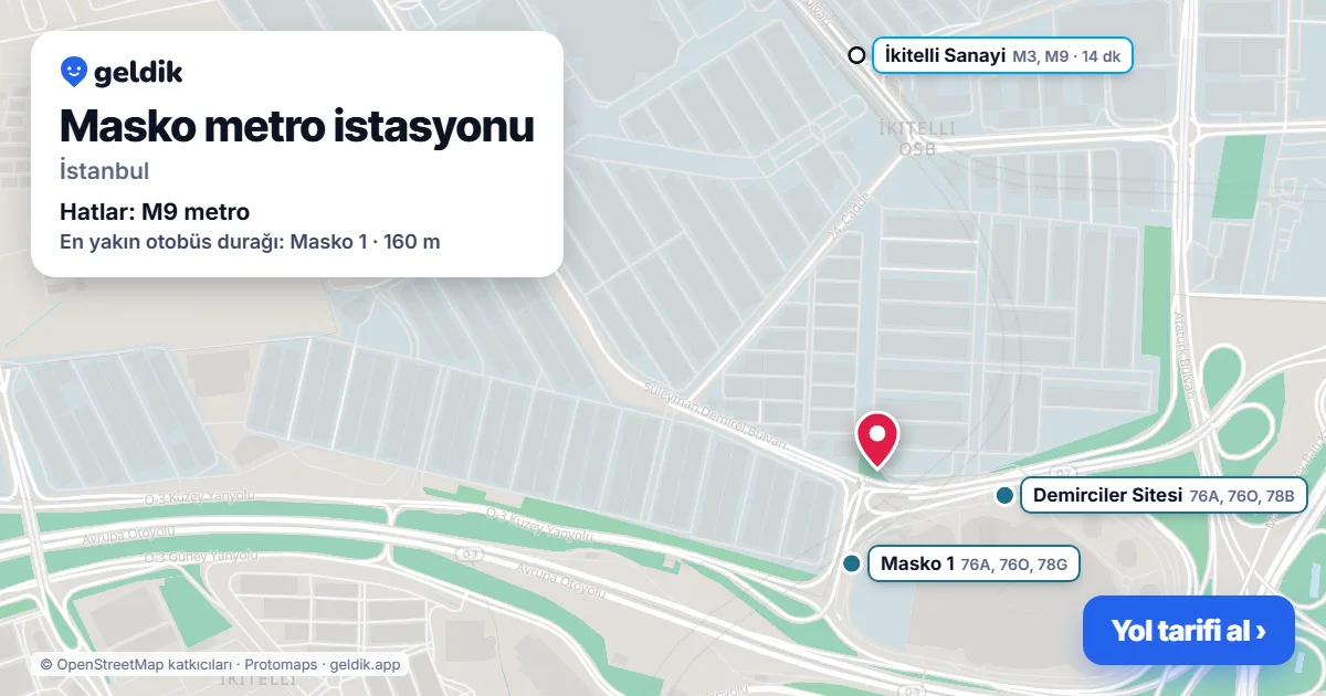 Masko metro station on the map: location, nearby stations and bus stops