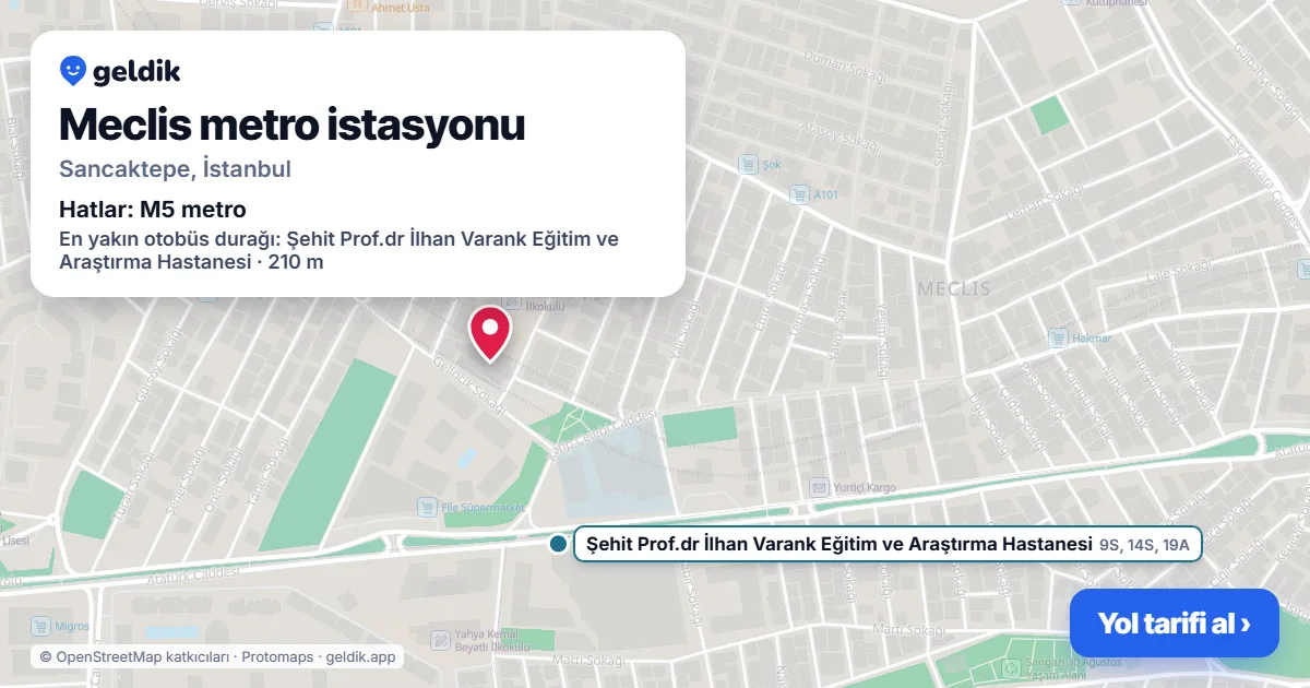 Meclis metro istasyonu haritada: konumu, yakındaki istasyonlar ve otobüs durakları
