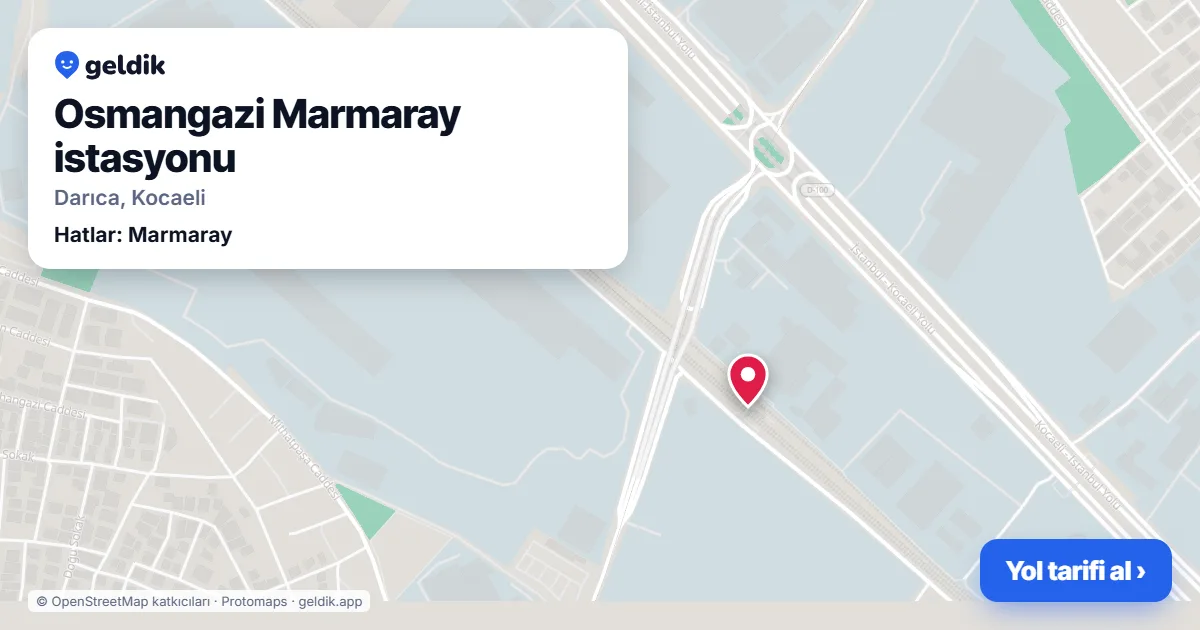 Osmangazi Marmaray station on the map: location, nearby stations and bus stops