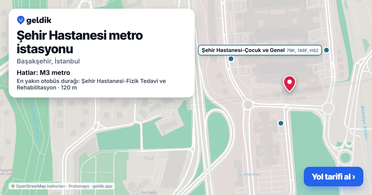 Şehir Hastanesi metro istasyonu haritada: konumu, yakındaki istasyonlar ve otobüs durakları