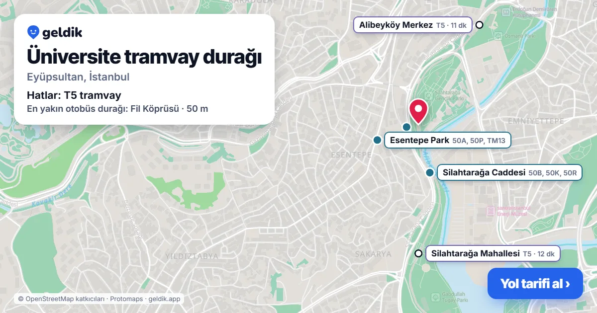 Üniversite tramvay durağı haritada: konumu, yakındaki istasyonlar ve otobüs durakları
